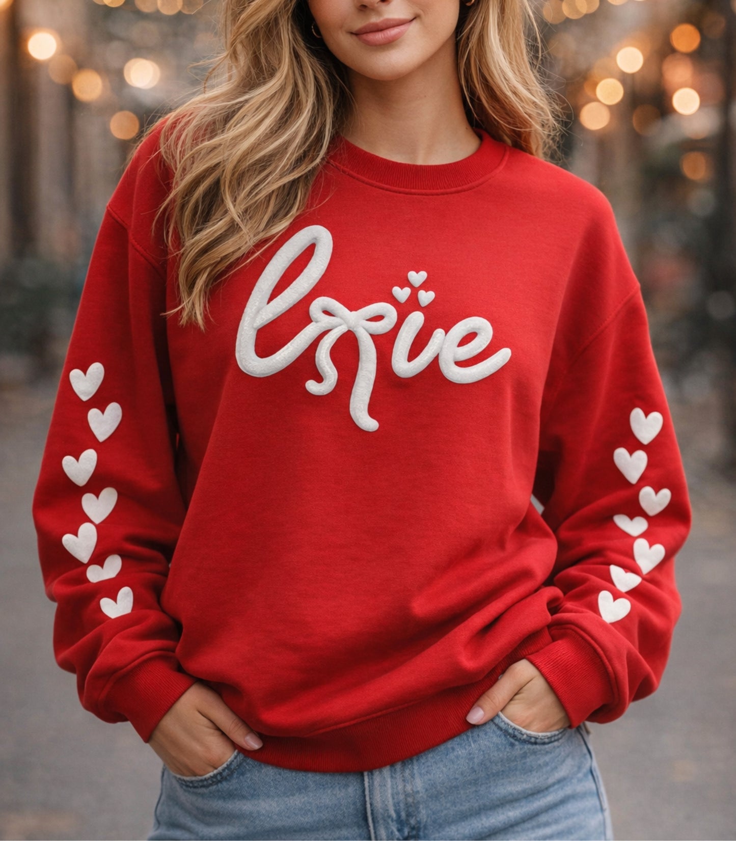 "Ribbon of Love" - Valentines Day Unisex Sweatshirt