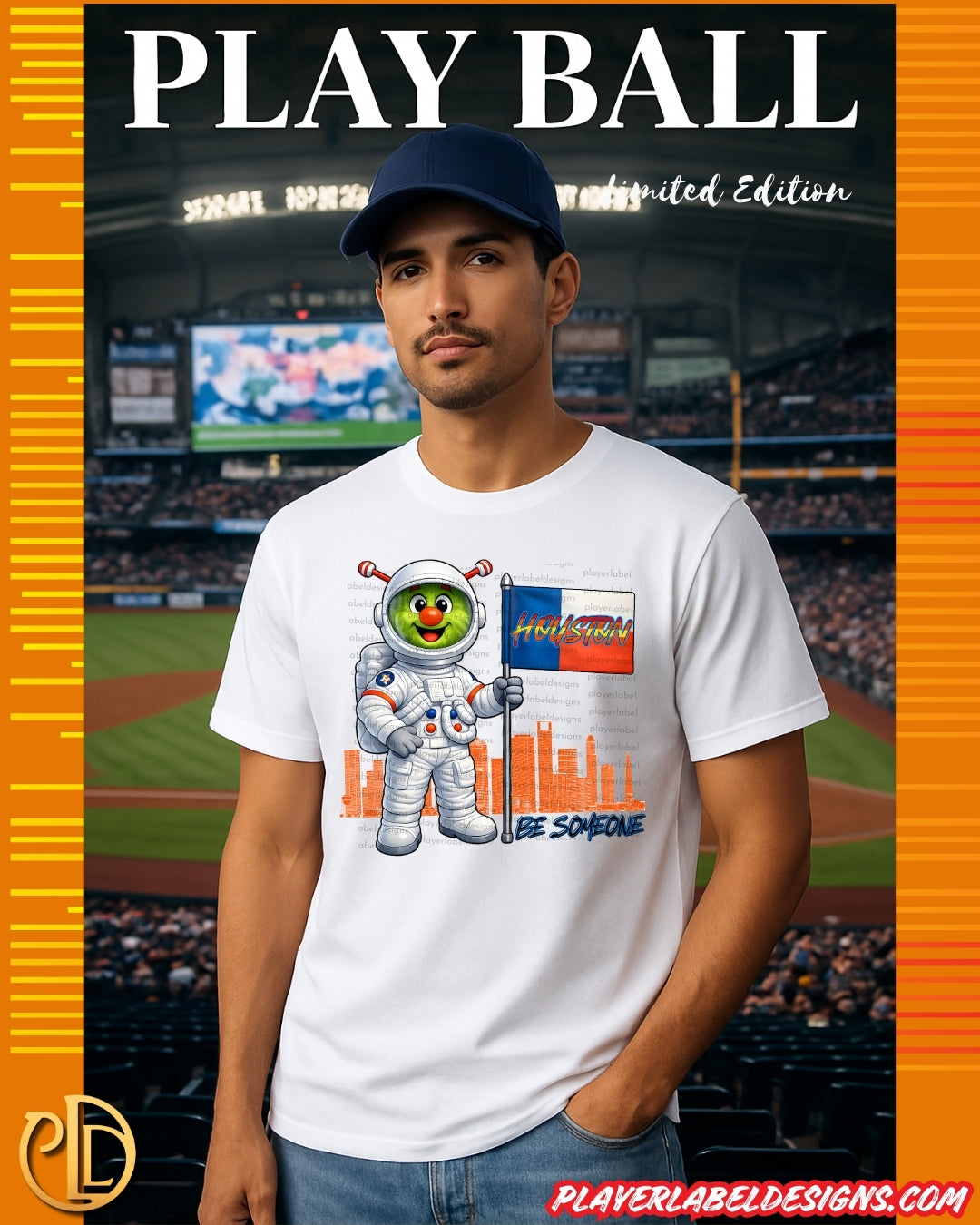 Custom Houston Baseball Be Someone T-Shirt - Available in Light or Heavy cotton options