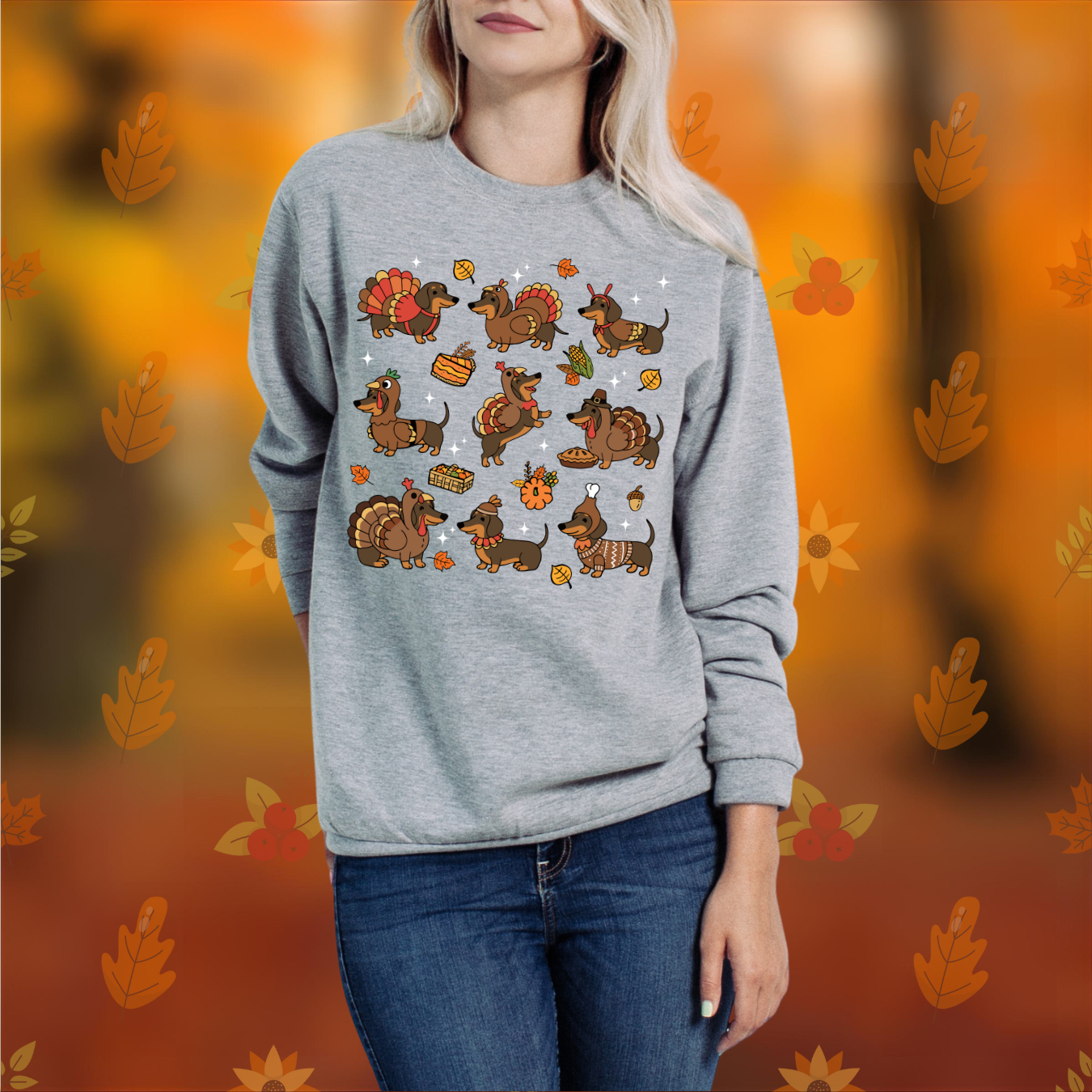 Dog Lover's Thanksgiving - Crew Neck Unisex Sweatshirt