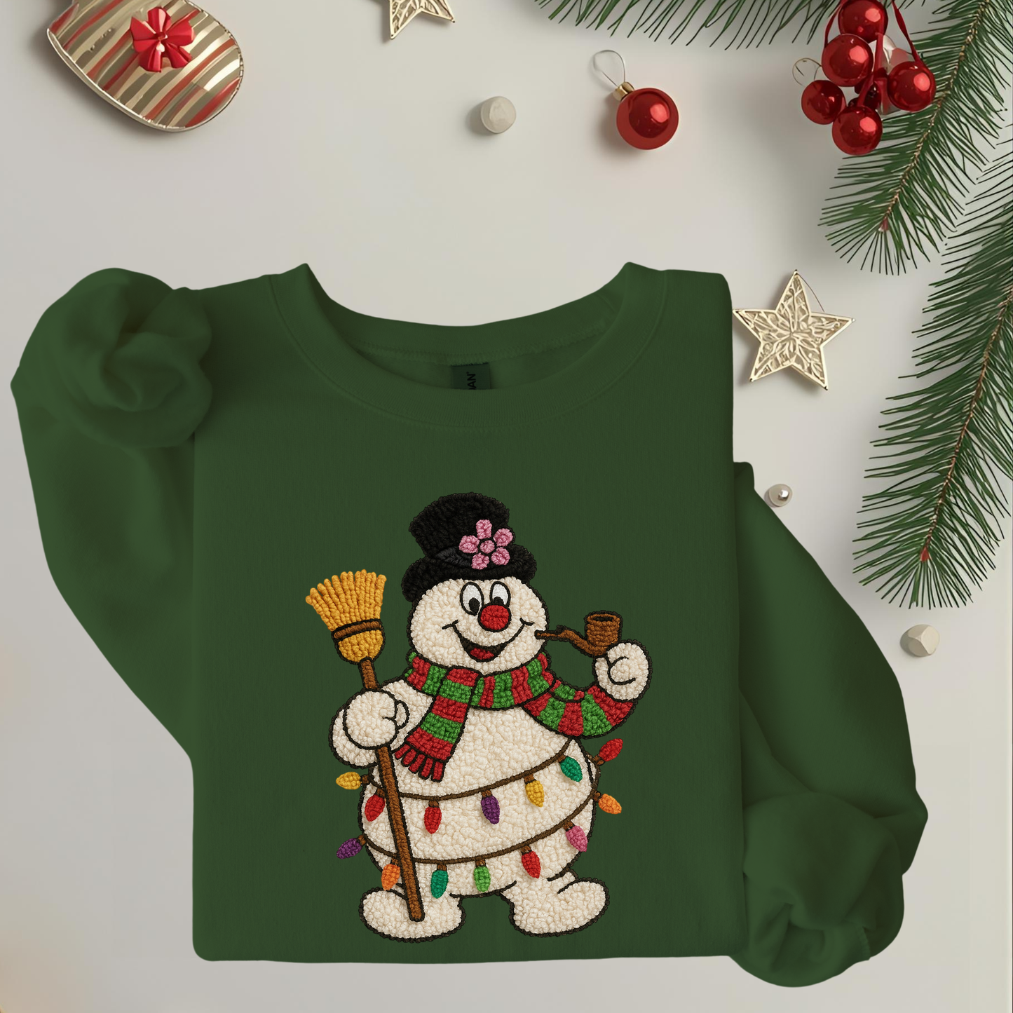 Christmas Snowman Unisex Crew Neck Sweatshirt