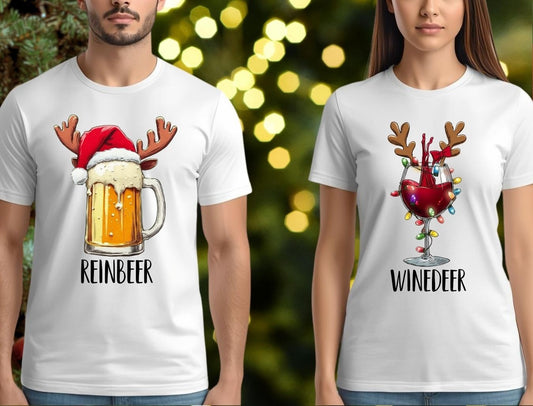 Reinbeer & Winedeer- Couple's T-Shirt Set ($19.99 each)