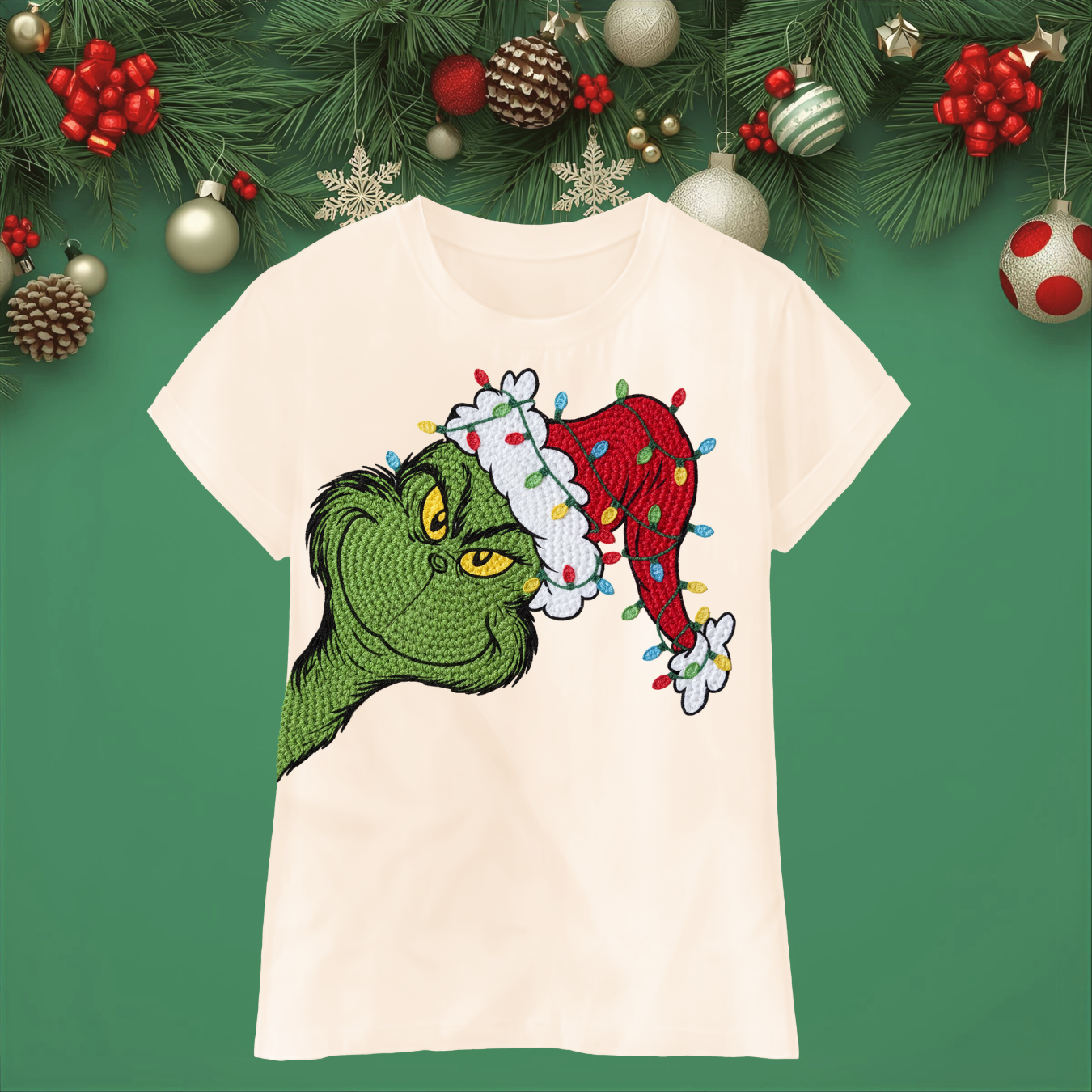 Retro Santa Green Guy - Unisex Crew Neck Sweatshirt or T-shirt