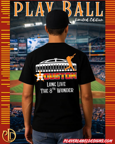 Custom Houston Baseball 8th Wonder Double Sided T-Shirt - Available in Light or Heavy cotton