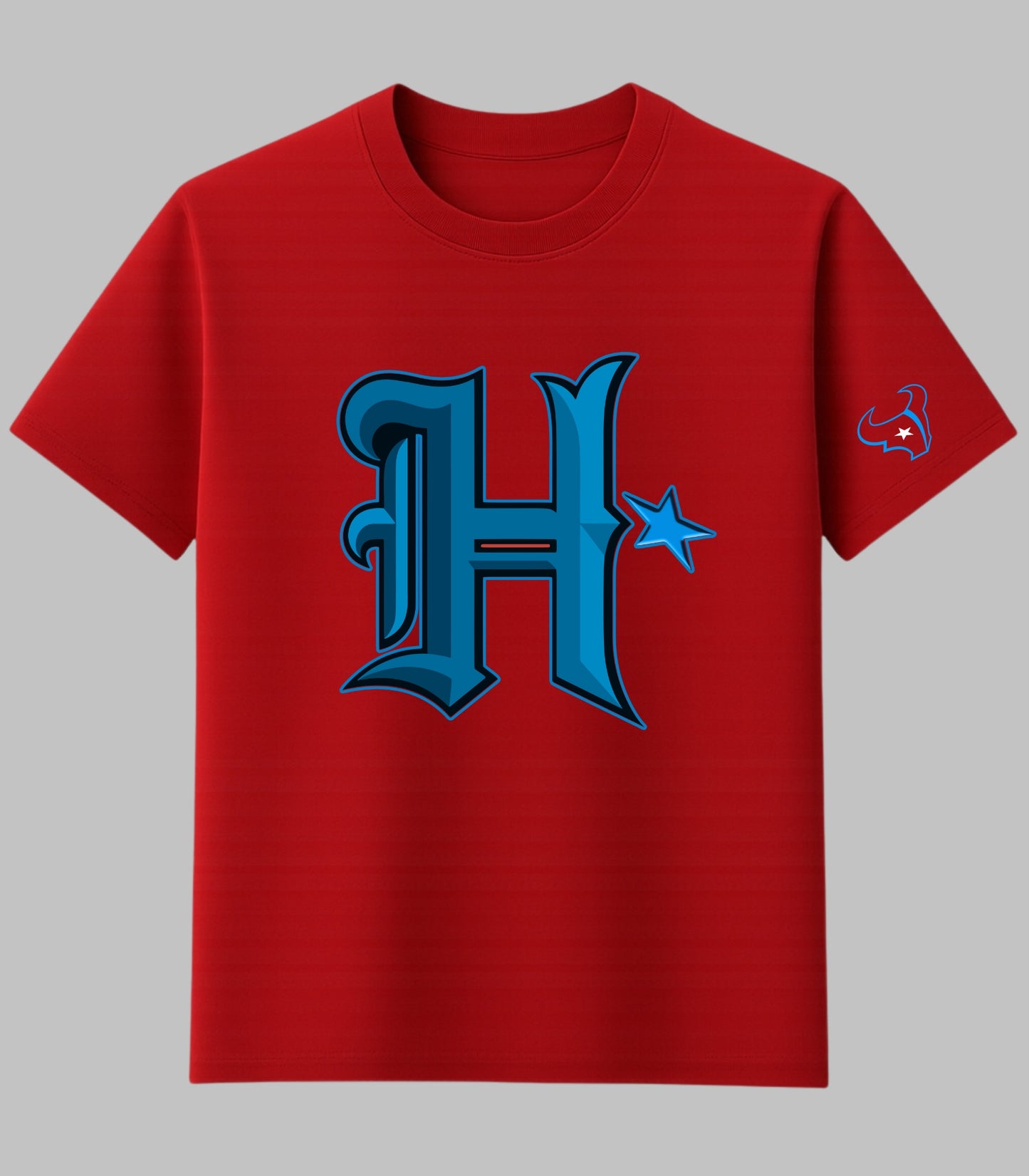 Custom Football Red Front & Back Design T-Shirt - Available in Light or Heavy Cotton options