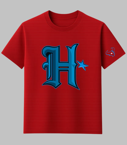 Custom Football Red Front & Back Design T-Shirt - Available in Light or Heavy Cotton options