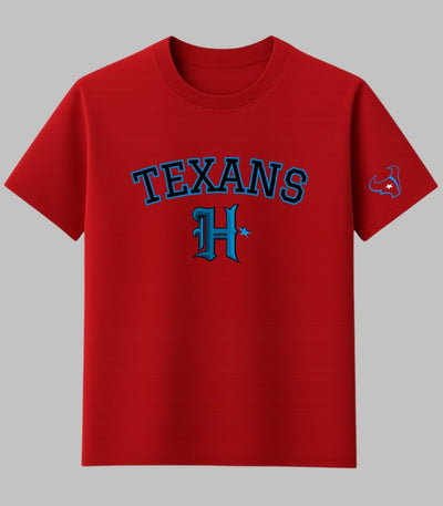 Custom Football H-Town Red Design - T-Shirt or Long Sleeve shirt