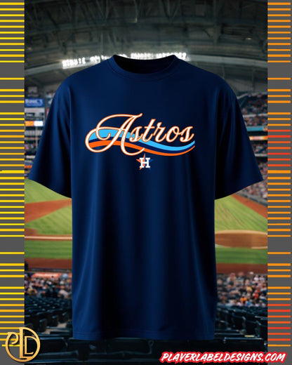 Custom Houston Baseball Cool Wave T-Shirt - Light or Heavy Cotton Options