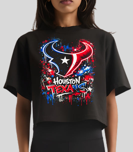 Custom Football Graffiti Design T-Shirt - Women's Crop Top