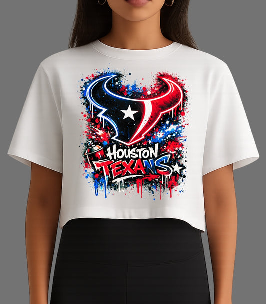 Custom Football Graffiti Design T-Shirt - Women's Crop Top