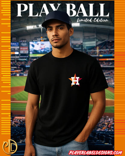 Custom Houston Baseball 8th Wonder Double Sided T-Shirt - Available in Light or Heavy cotton