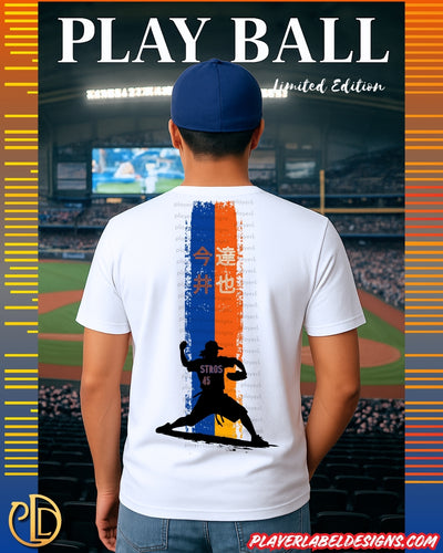 Custom Houston Baseball #45 Stros' Double-Sided T-Shirt