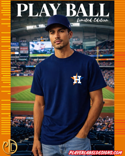 Custom Houston Baseball 8th Wonder Double Sided T-Shirt - Available in Light or Heavy cotton