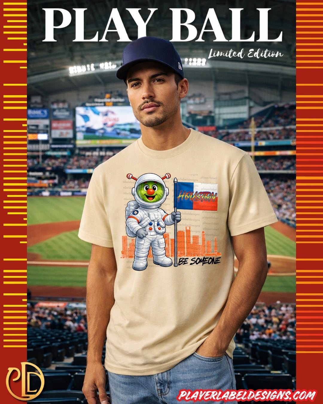 Custom Houston Baseball Be Someone T-Shirt - Available in Light or Heavy cotton options
