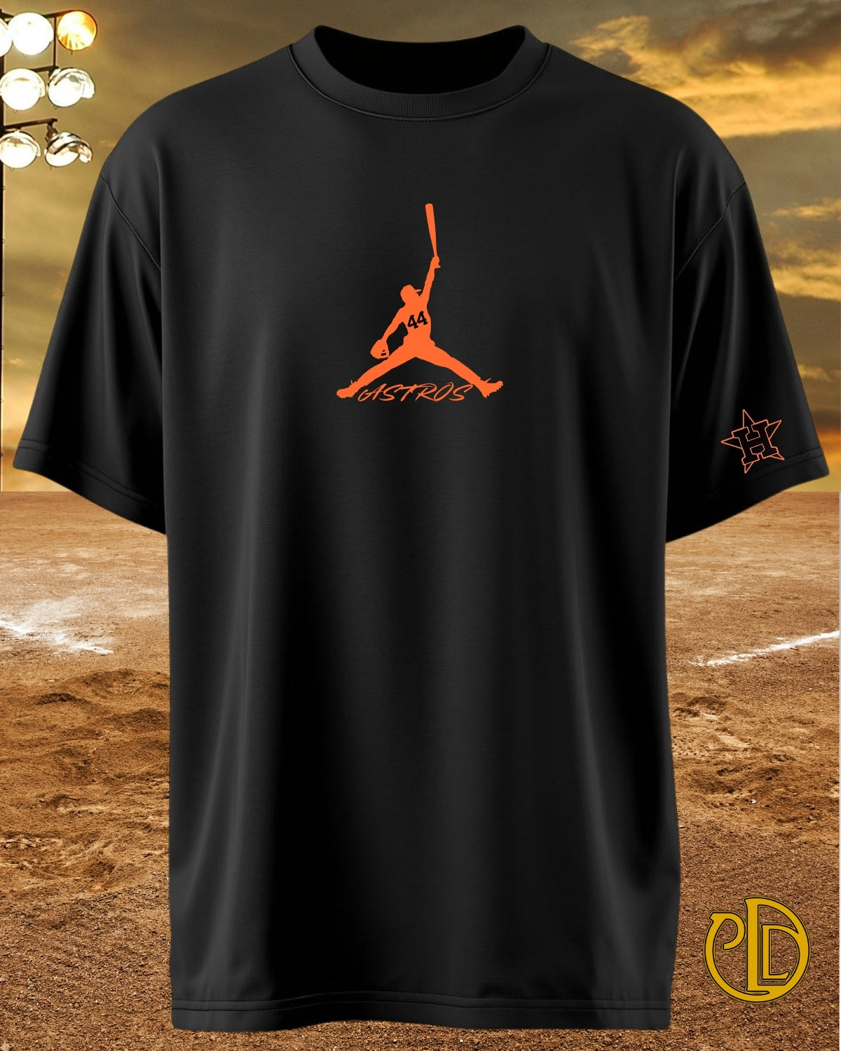 Custom Houston Baseball Player T-shirt - Unisex Heavy or Light Cotton Options