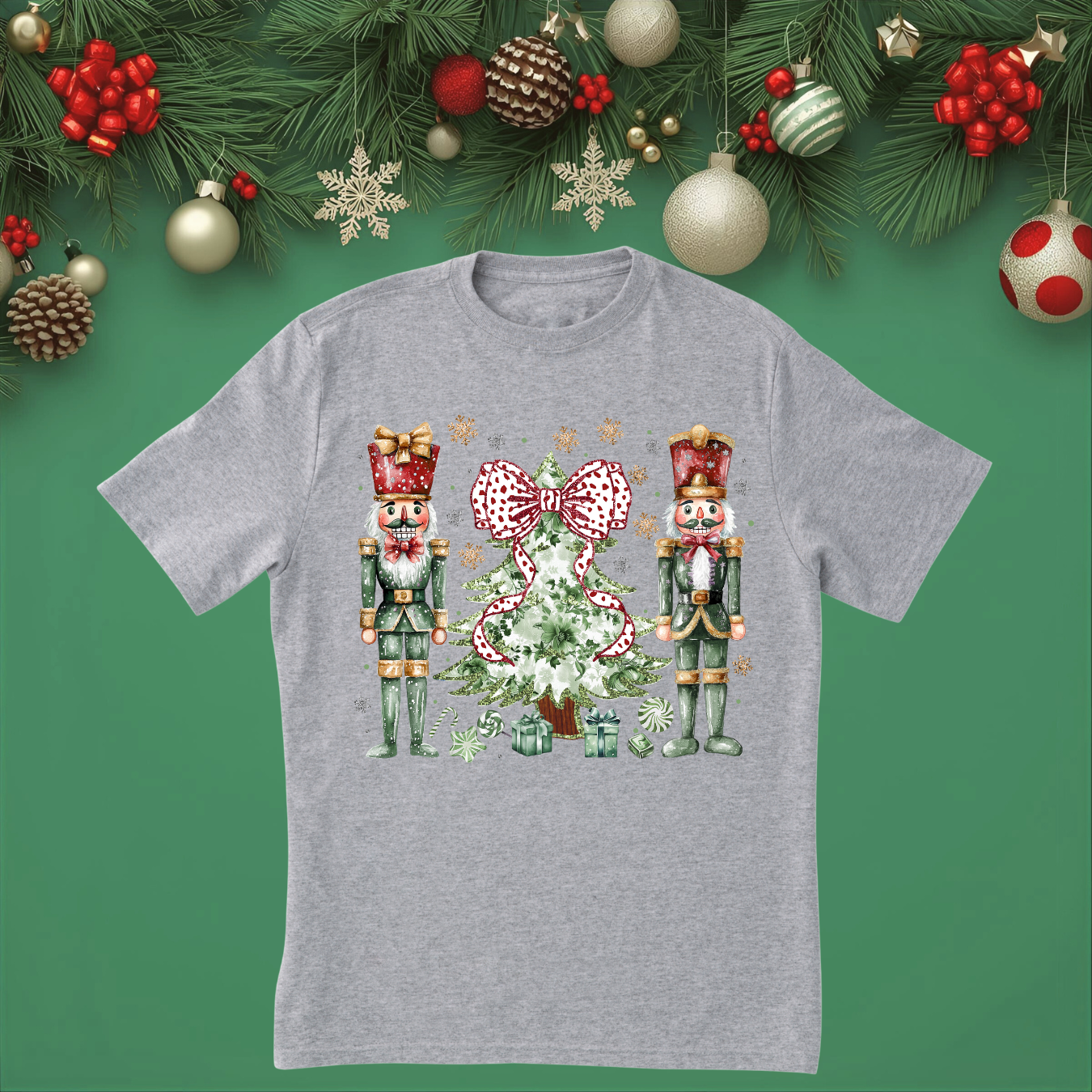 Colorful Xmas Nutcrackers - Crew Neck Sweatshirt or T-Shirt