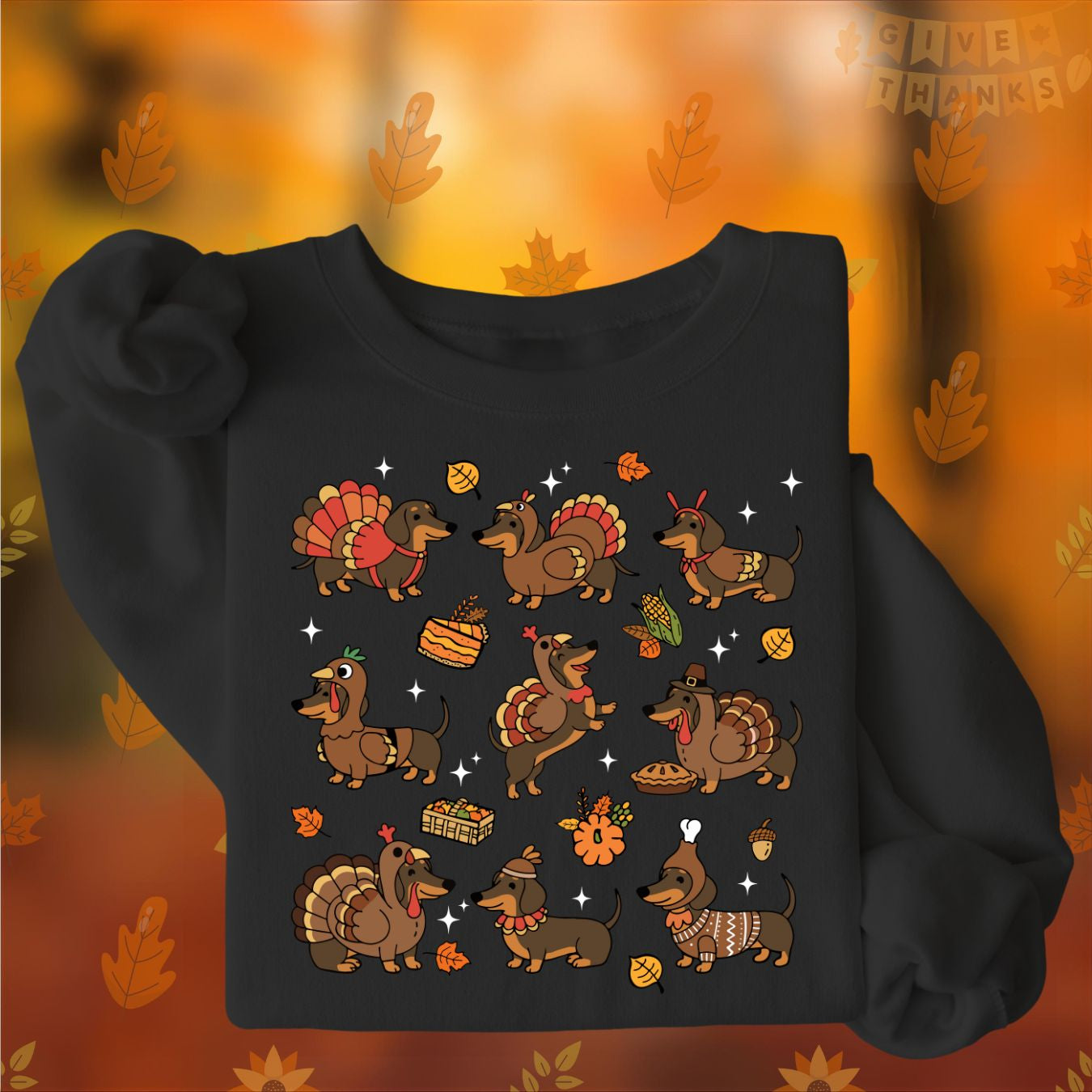 Dog Lover's Thanksgiving - Crew Neck Unisex Sweatshirt