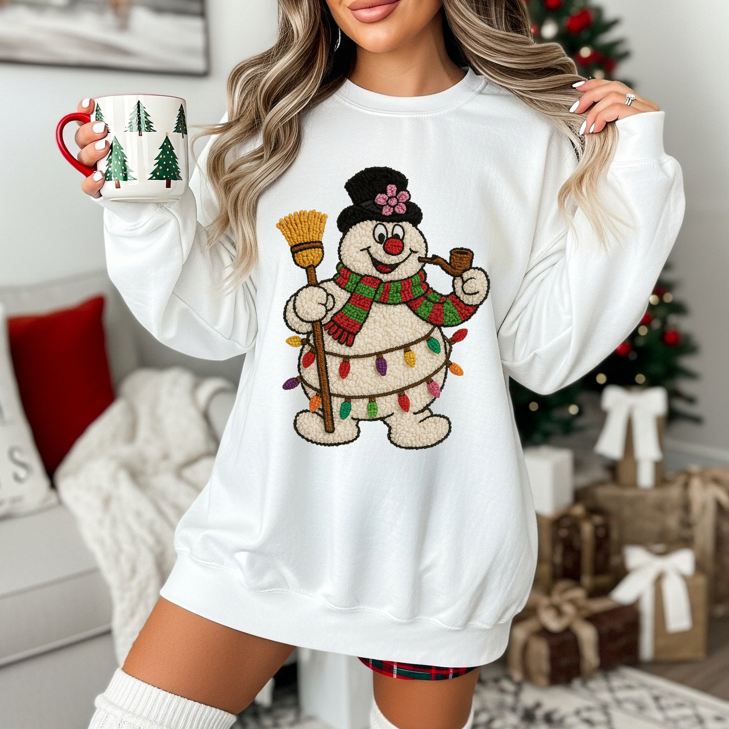 Christmas Snowman Unisex Crew Neck Sweatshirt