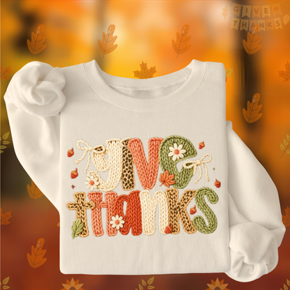 Give Thanks - Crew Neck Unisex Sweatshirt