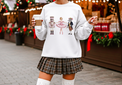 Pink Nutcracker Print - Unisex Crew Neck Sweatshirt or T-Shirt