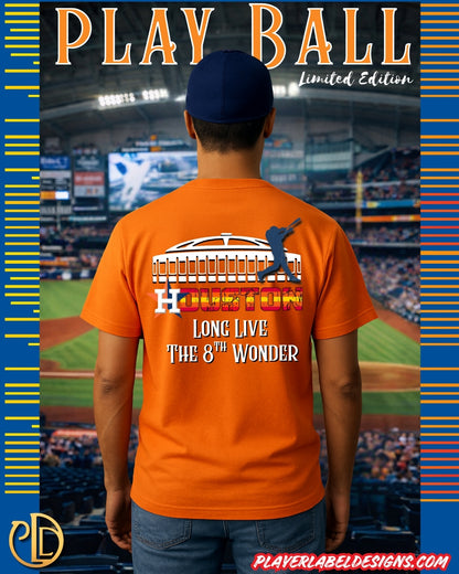 Custom Houston Baseball 8th Wonder Double Sided T-Shirt - Available in Light or Heavy cotton