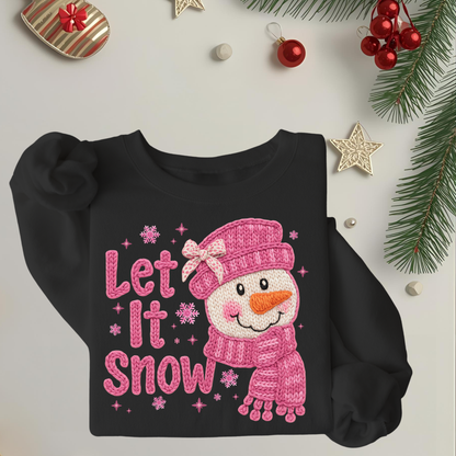Let It Snow Print - Unisex Crew Neck Sweatshirt or T-Shirt