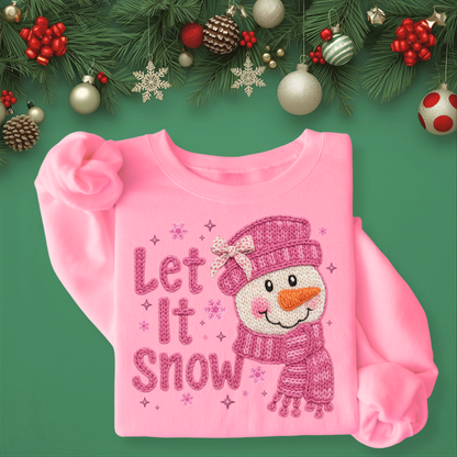 Let It Snow Print - Unisex Crew Neck Sweatshirt or T-Shirt