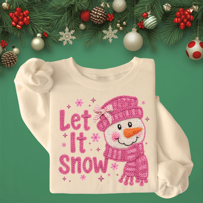 Let It Snow Print - Unisex Crew Neck Sweatshirt or T-Shirt