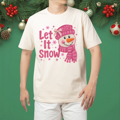 Let It Snow Print - Unisex Crew Neck Sweatshirt or T-Shirt