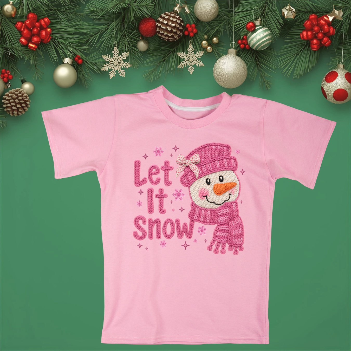 Let It Snow Print - Unisex Crew Neck Sweatshirt or T-Shirt