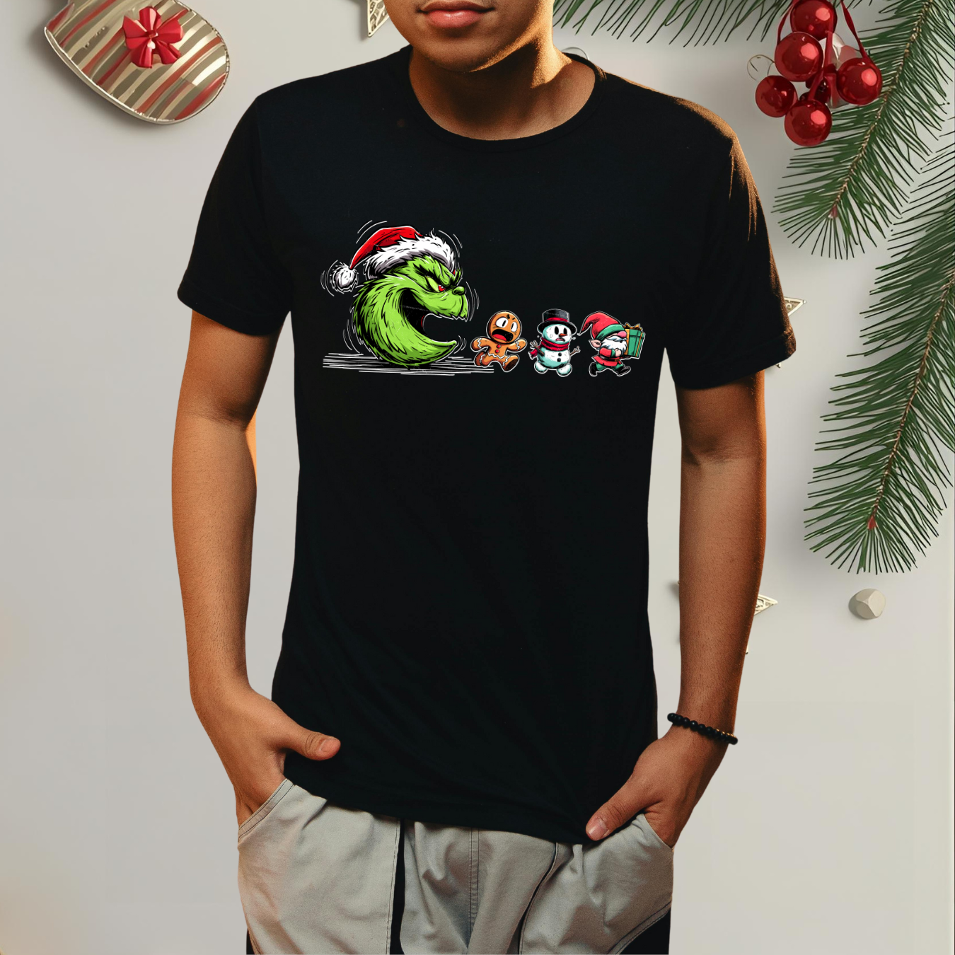 Merry Greenmas Guy - Unisex Crew Neck Sweatshirt or T-Shirt