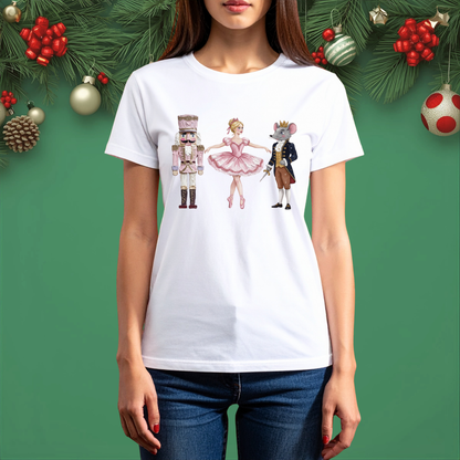 Pink Nutcracker Print - Unisex Crew Neck Sweatshirt or T-Shirt
