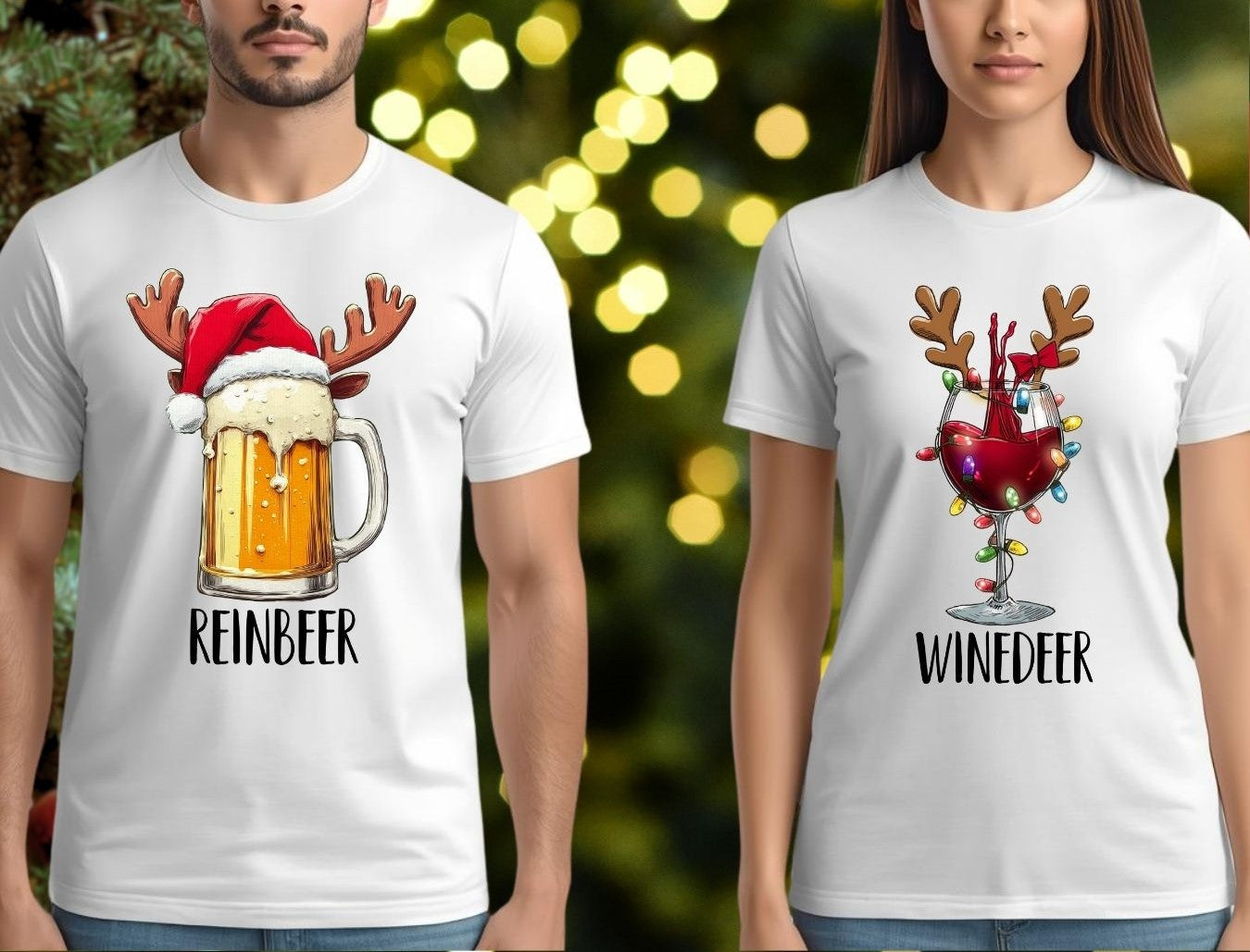Reinbeer & Winedeer- Couple's T-Shirt Set ($19.99 each)