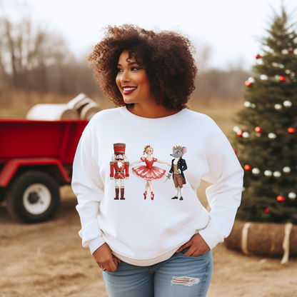 Red Nutcracker Design - Unisex Crew Neck Sweatshirt or T-Shirt
