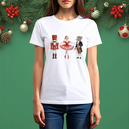 Red Nutcracker Design - Unisex Crew Neck Sweatshirt or T-Shirt