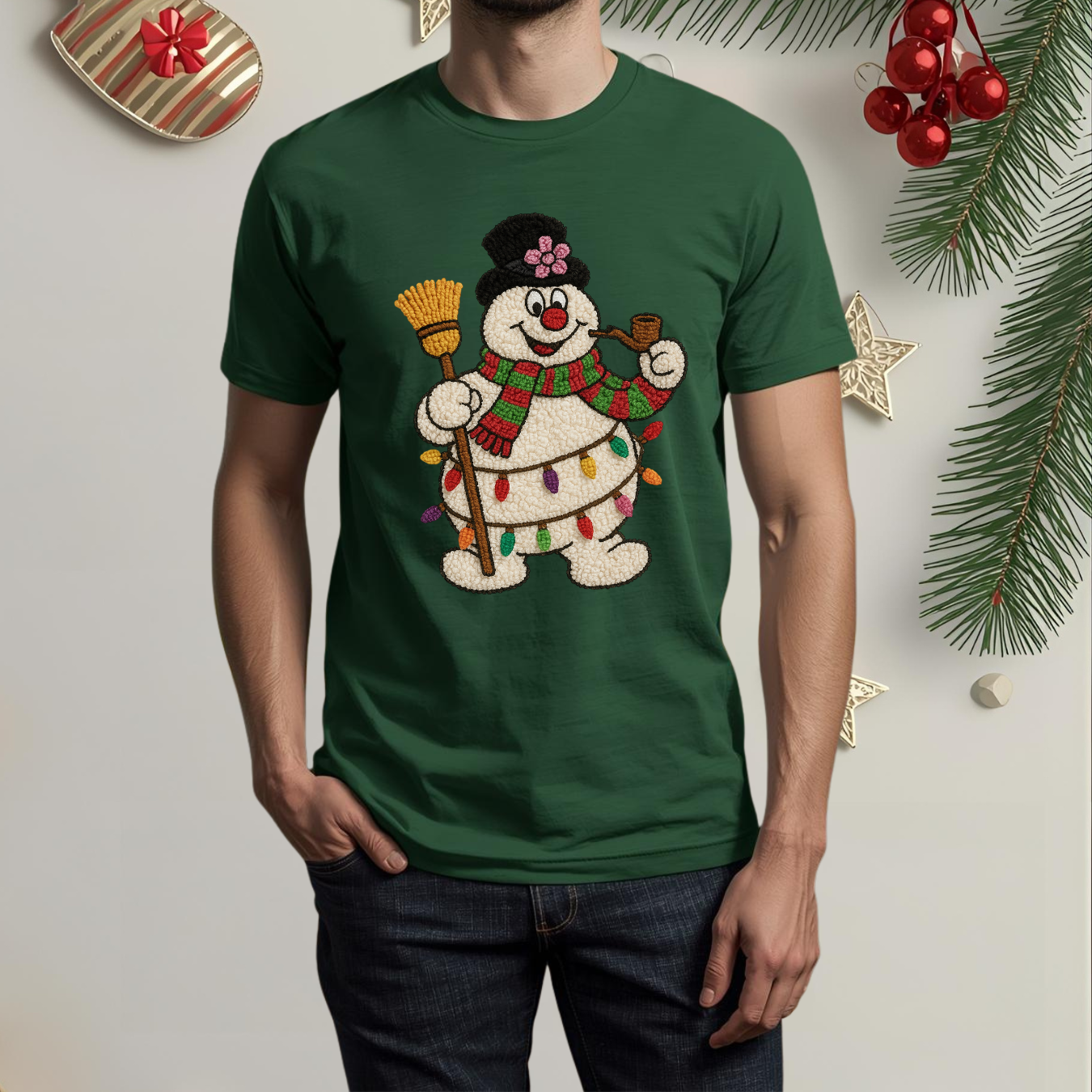Snowman Unisex Crew Neck Sweatshirt or T-Shirt