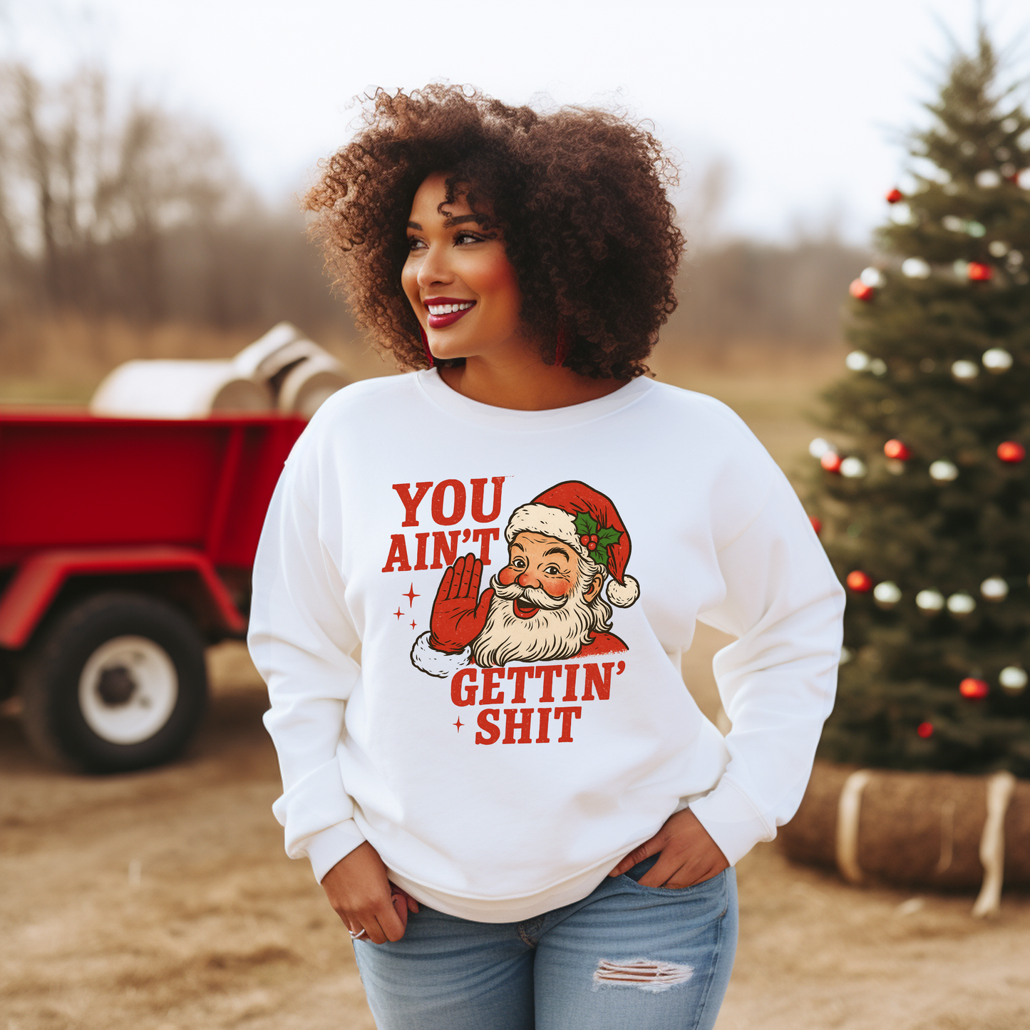 Funny Sarcastic Santa - Unisex Crew Neck Sweatshirt