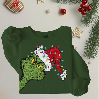 Retro Santa Green Guy - Unisex Crew Neck Sweatshirt or T-shirt